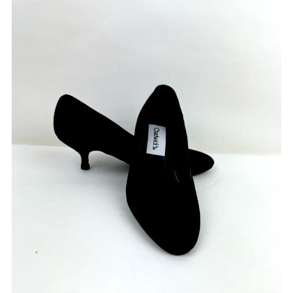 Chadwicks women Black shoes Size 5 1/2  suede leather upper low heel comfort